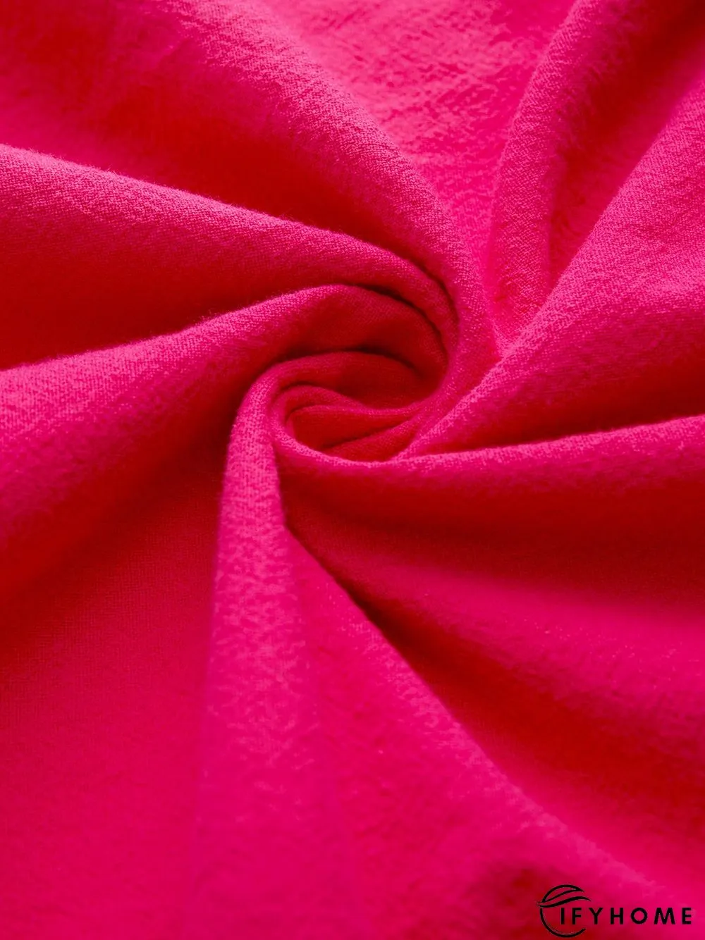 Plain Holiday Balloon Sleeve Cotton-Blend Weaving Dress | IFYHOME