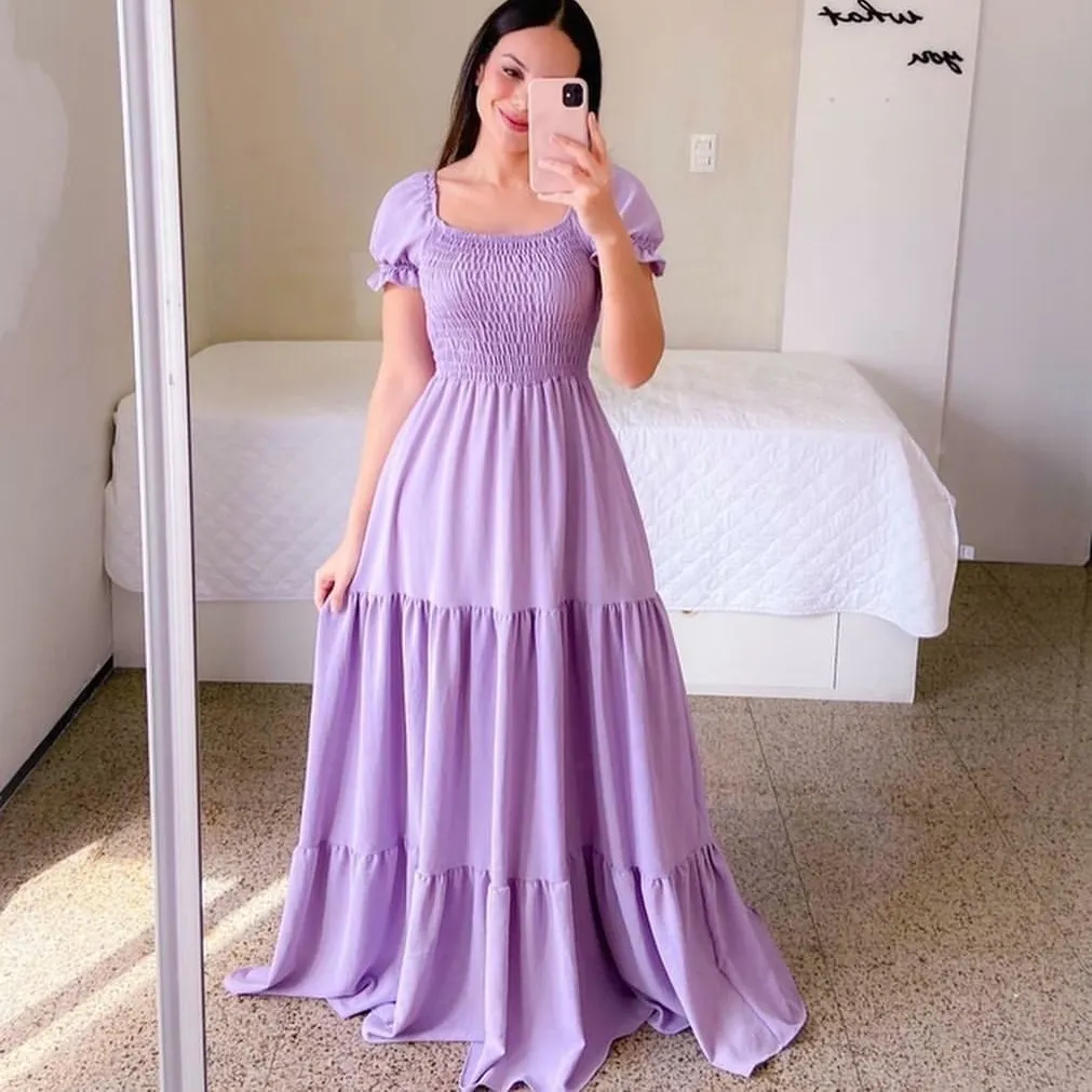 Brownm Brownm New Spring And Summer Women's Dress A Word Broken Shoulder Long Pure Fairy Dress
