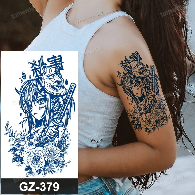 juice long lasting tatto sticker wings angel moon sun compass dragon fake tattoo waterproof transfer tatouage temporaire femme