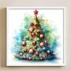 >SALE<Full Embroidery Eco-cotton Thread 11CT Printed Xmas Tree Cross Stitch Kit50x50cm