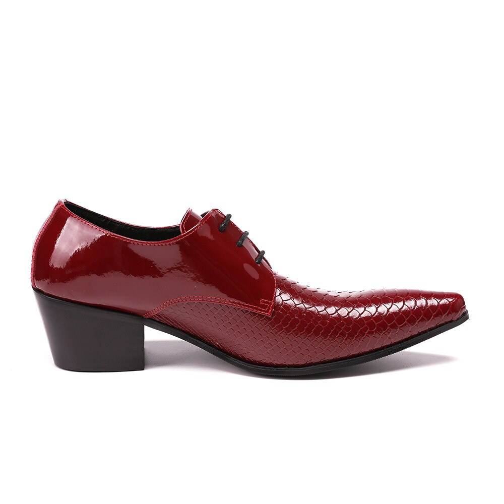 GOOSHOE Pointed Toe Leather Dress Shoes Men Shoes Red