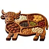 Highland Cow Wooden Charcuterie Board Rustic Serving Tray Cheese Board (Style B)