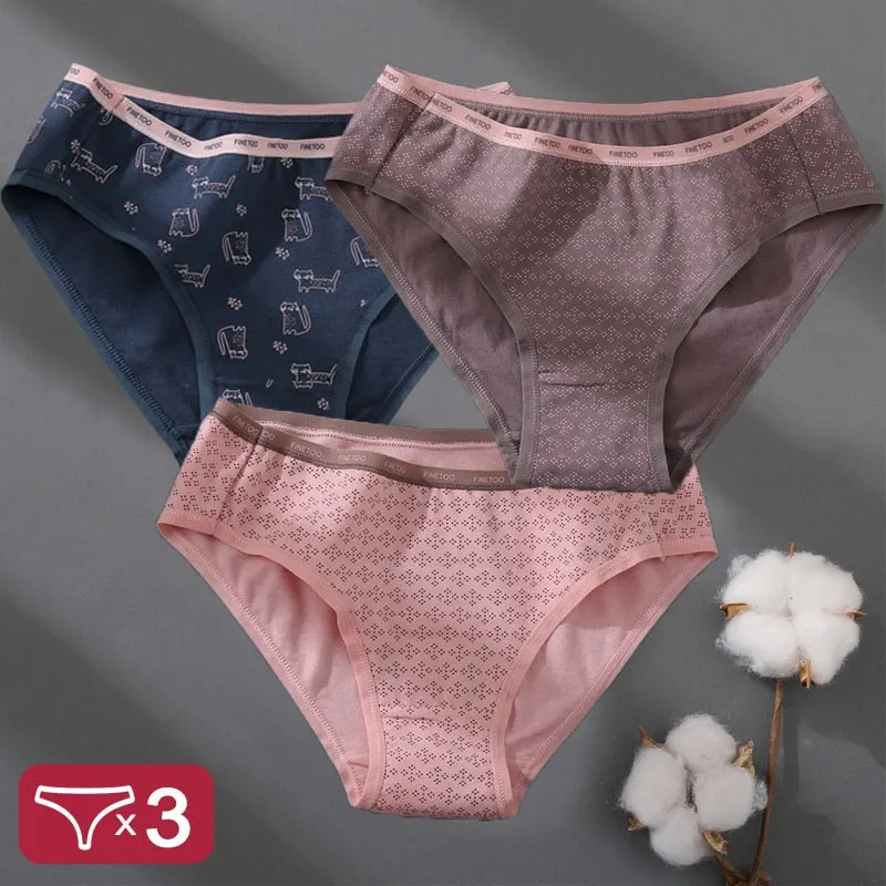 Floral Printing Panties Women Underwear Cotton Panties Set Finetoo Design Female Underpants Lingerie Sexy Pantys Briefs Intimate