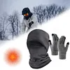 Warm Beanie Hat with Scarves and Touch Screen Gloves for Men and Women (Grey)