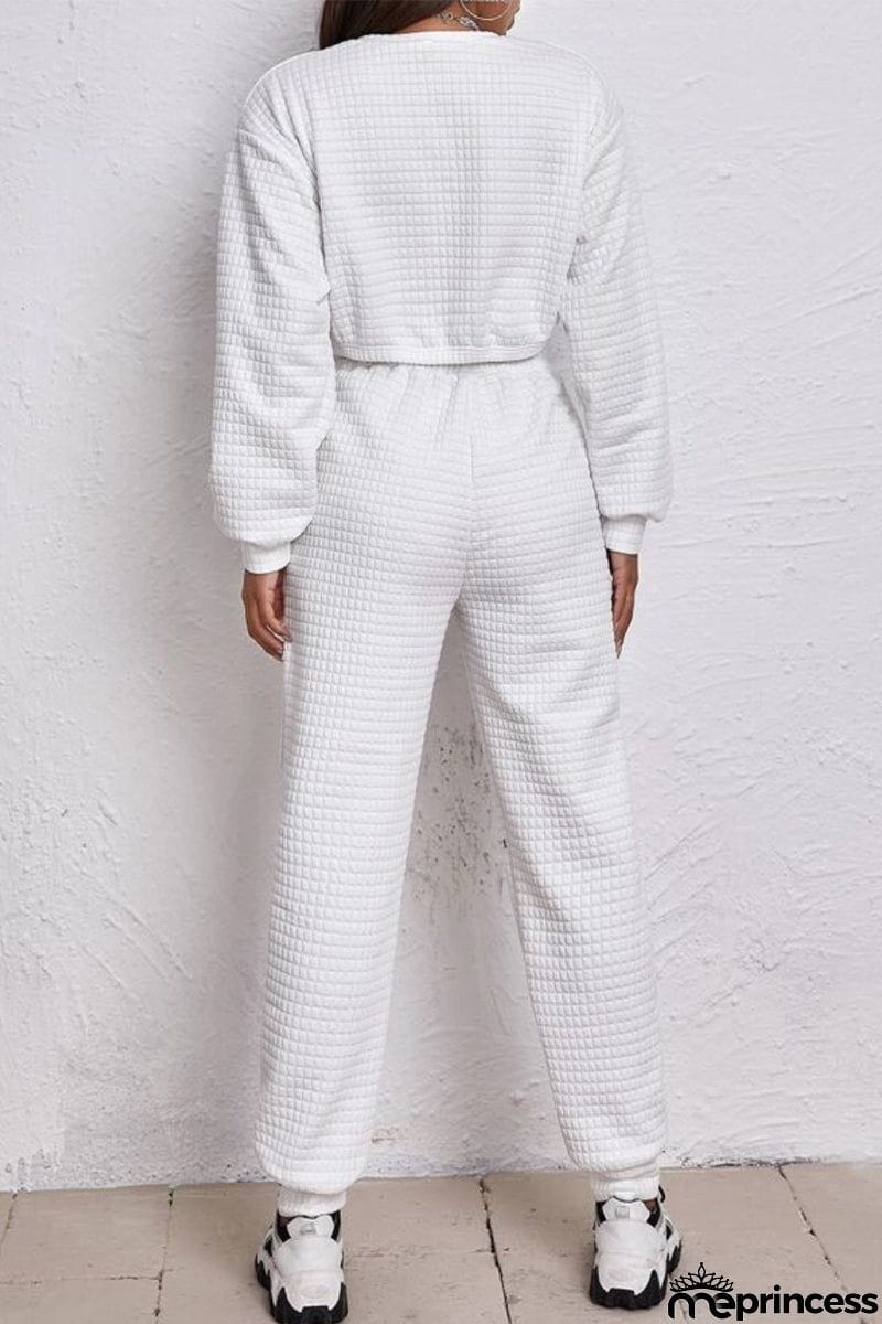 Casual Street Solid Patchwork O Neck Long Sleeve Two Pieces