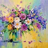 (4Pcs)Flowers-Paint by Numbers Acrylic Painting 20*20cm