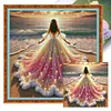 Beach Dress Girl-11CT Stamped Cross Stitch 45*45cm/17.72*17.72in