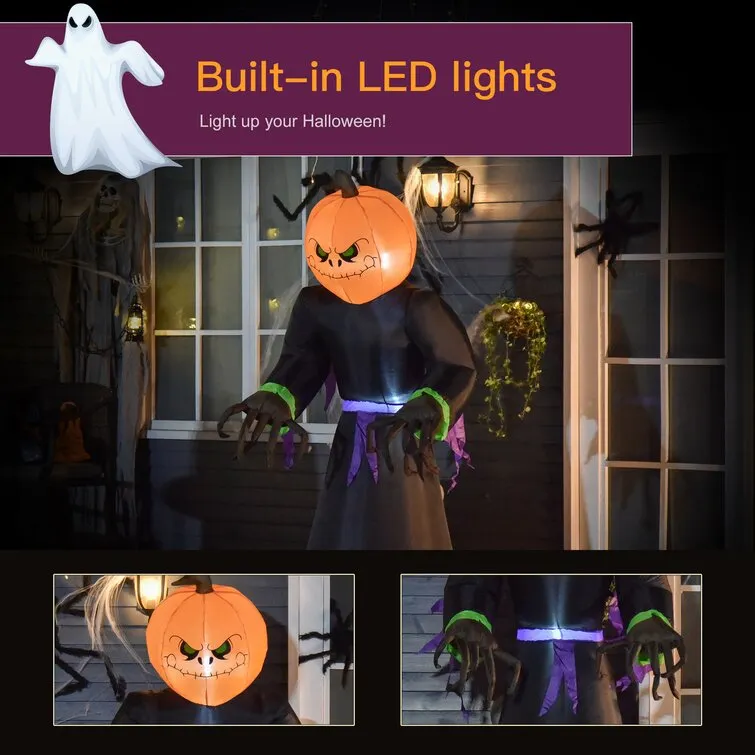 Halloween Pumpkin Reaper Light Up Yard Decoration Inflatable