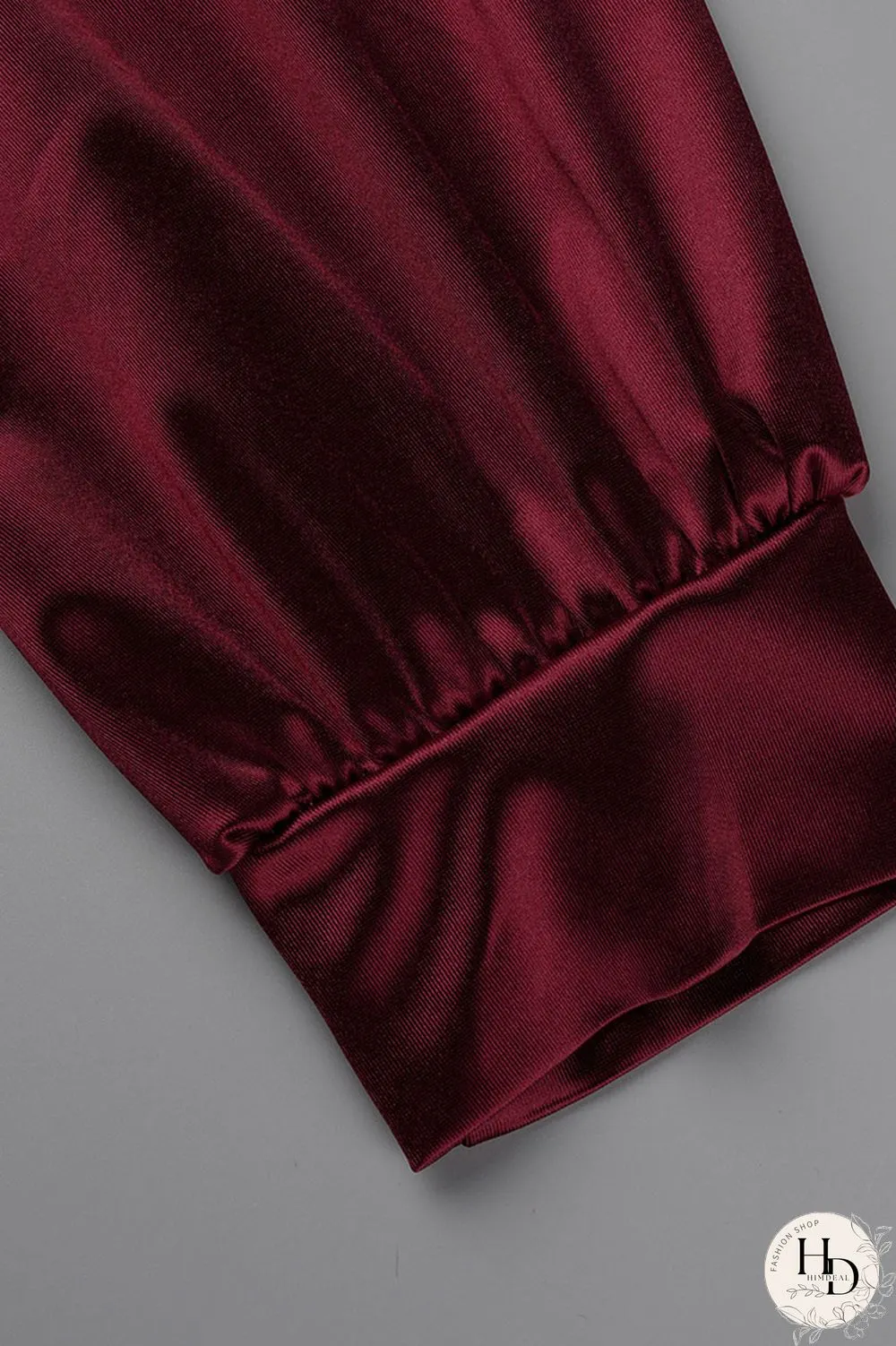Burgundy Casual Solid Patchwork Fold V Neck Pleated Dresses