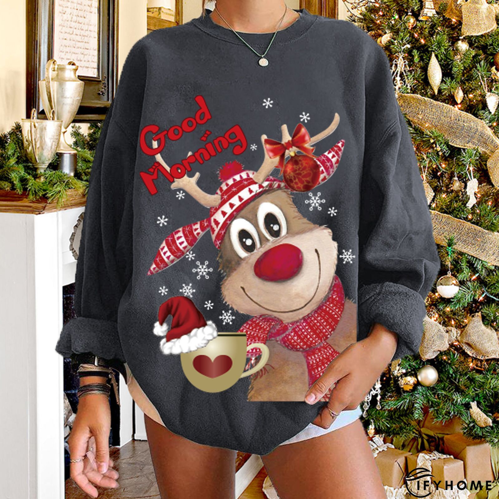 Retro Christmas Snowman Long Sleeve Sweatshirt | IFYHOME