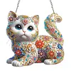 Diamond Painting Acrylic Double-side Cat Pendant Hanging Gem