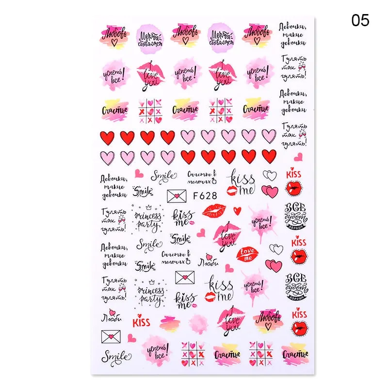 2021 Hot 3D Nail Art Stickers Butterfly Pattern Transfer Sticker Decals Self Adhensive Slider Decoration Nail DIY Design
