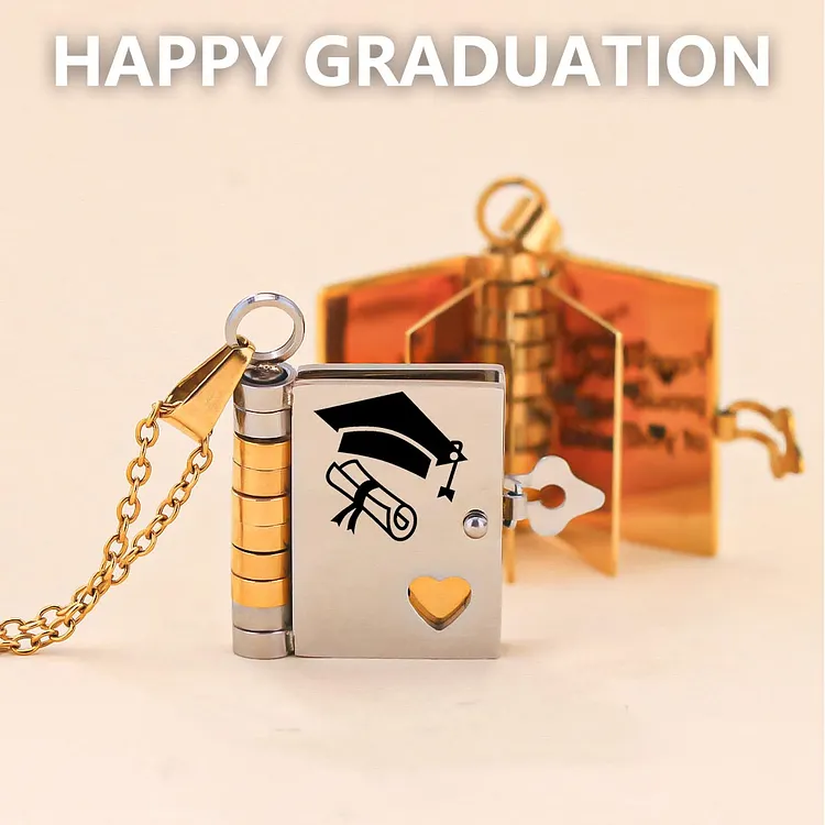 Happy Graduation Gift - Shine With All Our Love Book Necklace