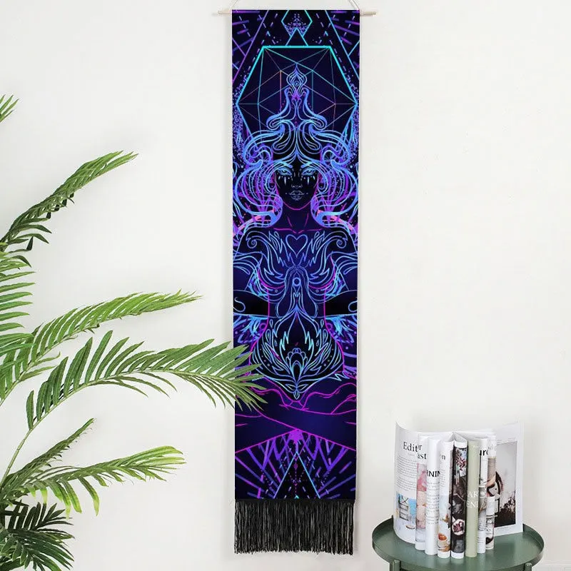 Lifelike Snake Wall Hanging Phase Tapestry Bohemia Tarot Tassel Tapestry Boho Mandala Art Tapestries For Bedroom Office Decor