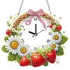 DIY Strawberry Daisy Diamond Clock Art Pendant Home Wall Decoration