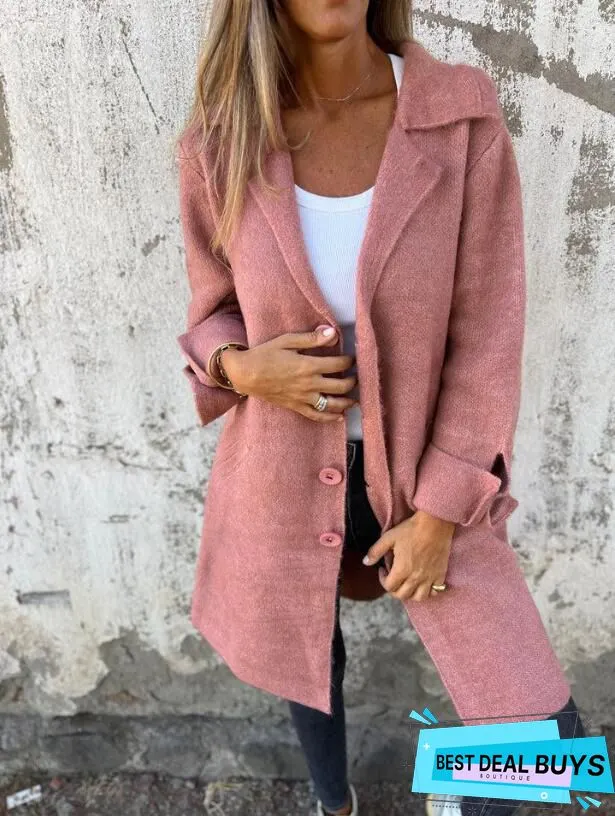 Buttoned Vintage Wool Blend Trench coat