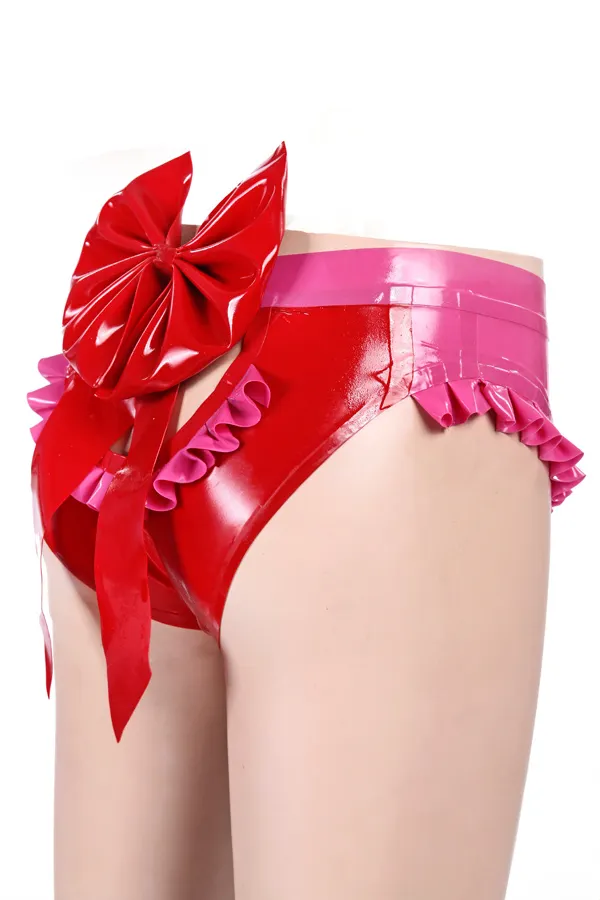 Women latex panties​ Ruffle Playful Bow