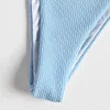 ZAFUL 2019 New Arrival Ribbed Knotted Swim Bra with Thong Bottoms Swimsuit Bathing Suit Sexy Bikini Set Beachwear Biquini