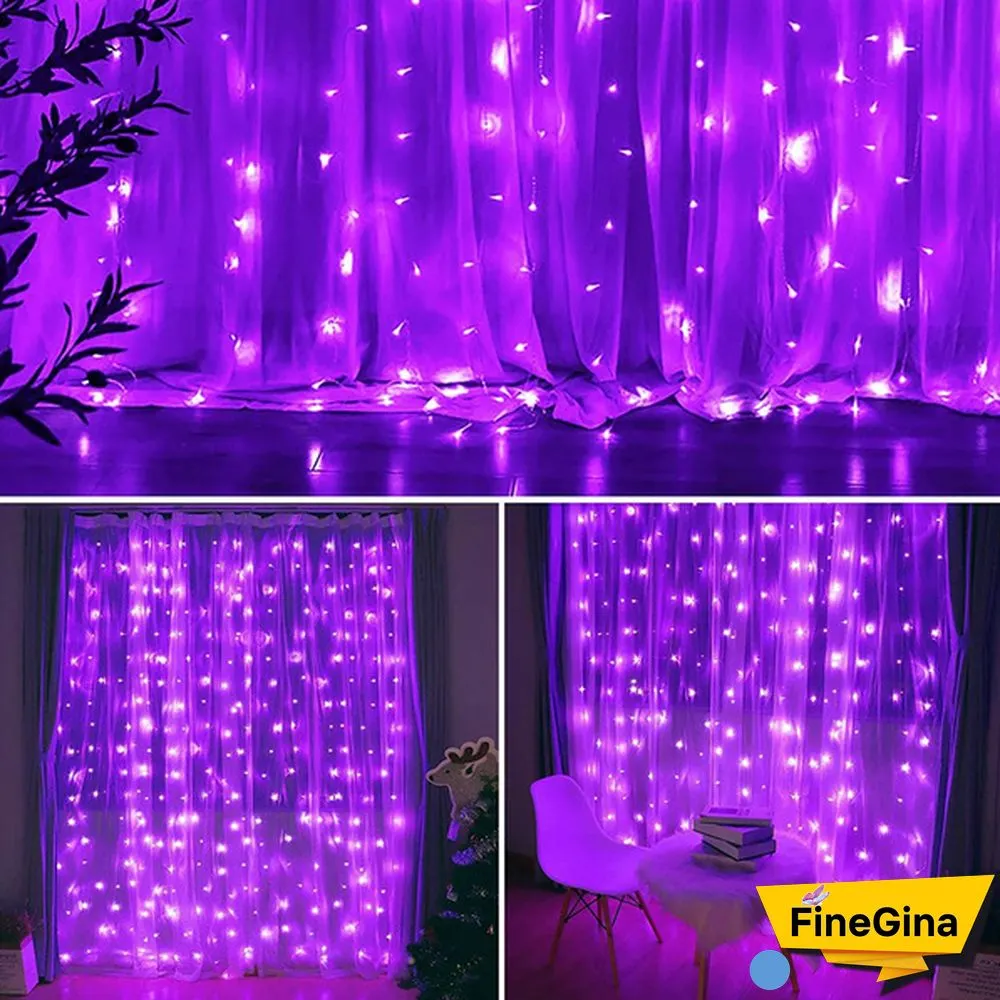 300LED Curtain String Lights 8 Modes with Remote Control Waterproof Fairy Lights Wedding Party Room Christmas Decoration Lights USB Powered