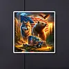 American Flag Wolf-Full Round Diamond Painting 40*40CM