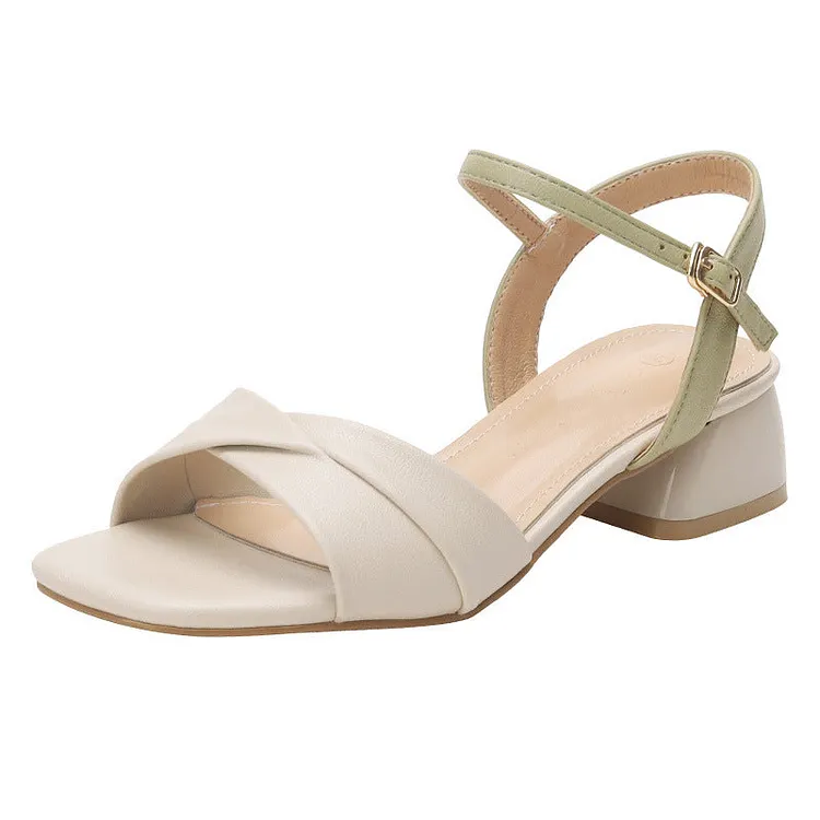Nude Wide Fit Block Heels Sandals