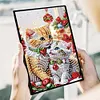 (US Local)50-Page A5 Christmas Cat Diamond Painting Notebook for Adult Holiday Gift