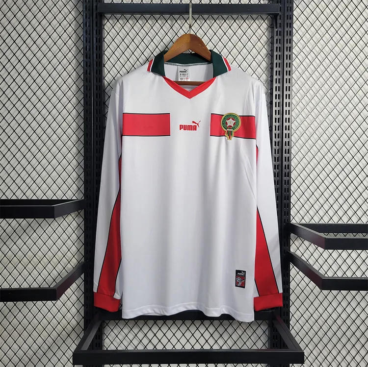Morocco 1998 Retro Away Long-Sleeved Football Jersey