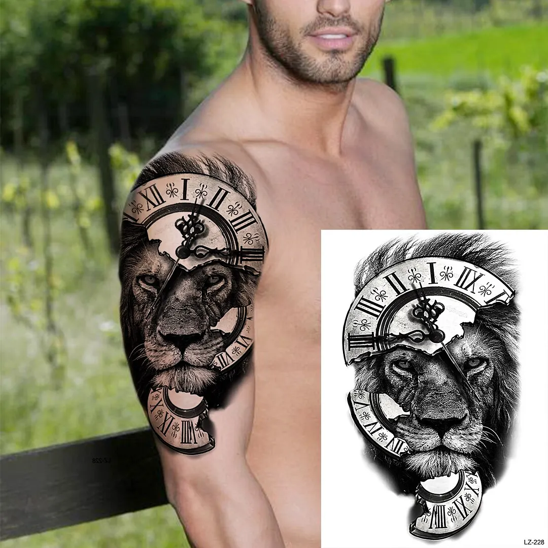 Sdrawing Large Anchor Back Octopus Pirate Skeleton Halloween Temporary Tattoos For Men Adult Compass Wings Fake Tattoo Stickers