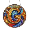 (Upgrade Size)DIY Double Sided Diamond Painting Alphabet Family Last Name Initial Sign Ornament with Chain Window Hanging Kit
