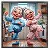 Happy Old Lady - 11CT Stamped Cross Stitch - 45*45cm