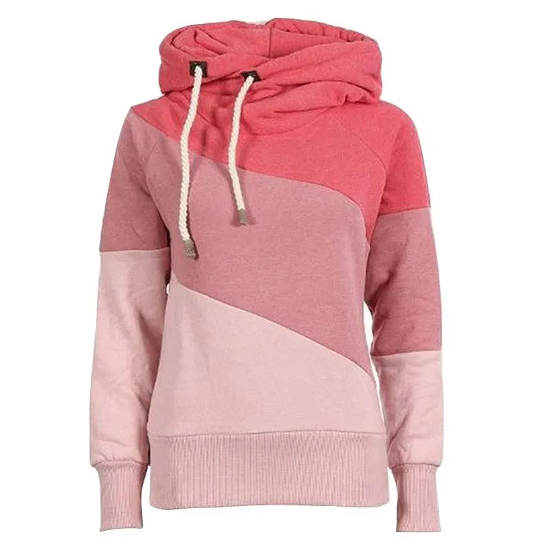 Women Hoodie Sweatshirts 2020 Autumn Winter Fahion Patchwork Long Sleeve Plus Size Ladies Pullovers Casual Warm Hooded Tops