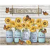(Multi-Style) Sunflowers Bottles Quotes - 11CT Stamped Cross Stitch