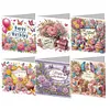 6Pcs Birthday Wishes Diamond Painting Greeting Card for Adults Beginners