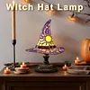 Stained Glass Witch Hat Lamp LED Creative Table Lamp Night Light for Home Decor