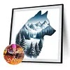 Wolf Landscape-Full Round Diamond Painting 