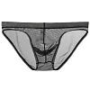 Men's Transparent Mesh Triangle Briefs Underwear See Through Bulge Pouch Underpants Brief