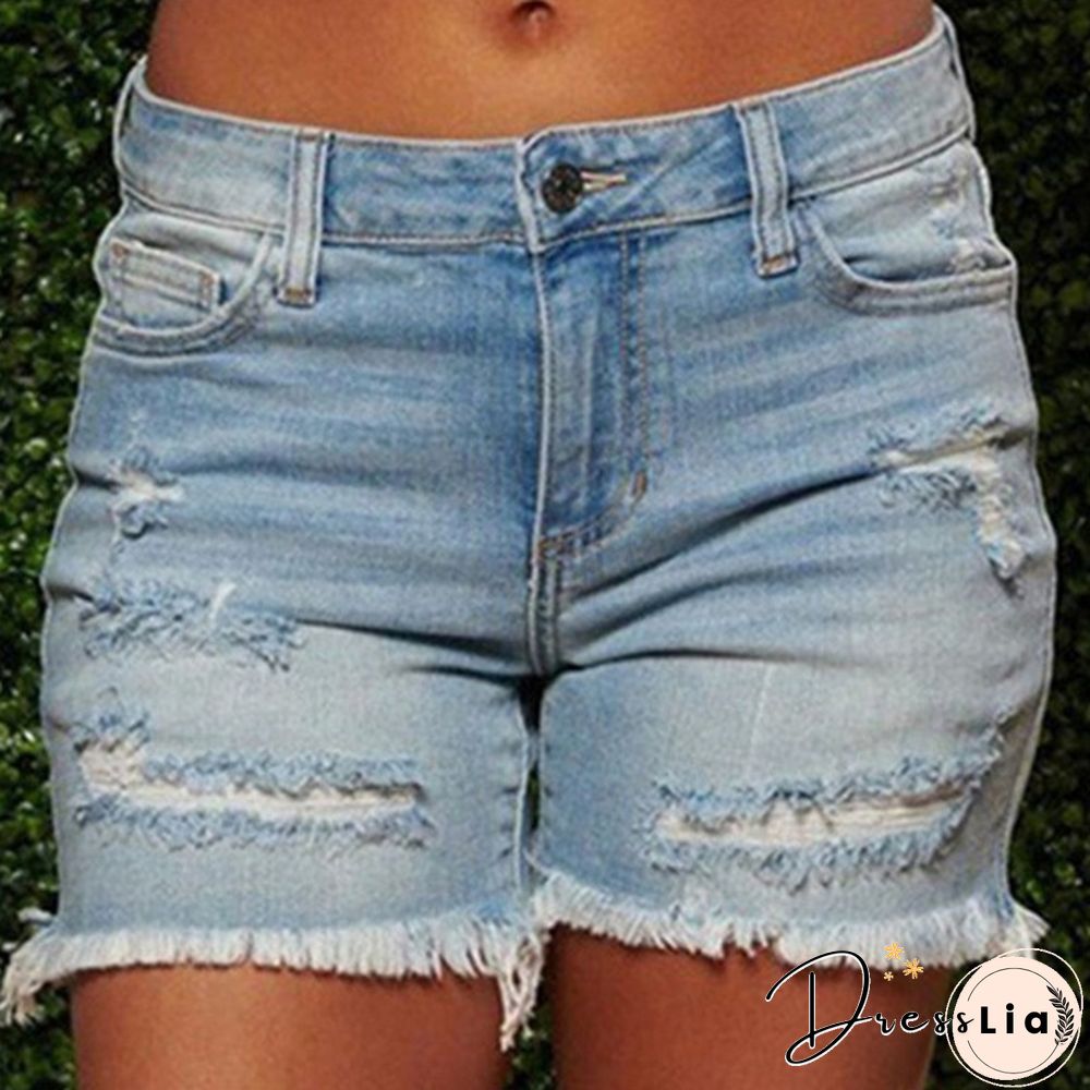 Plus Size Womens Ladies High Waist Short Jeans Shorts Denim Pants