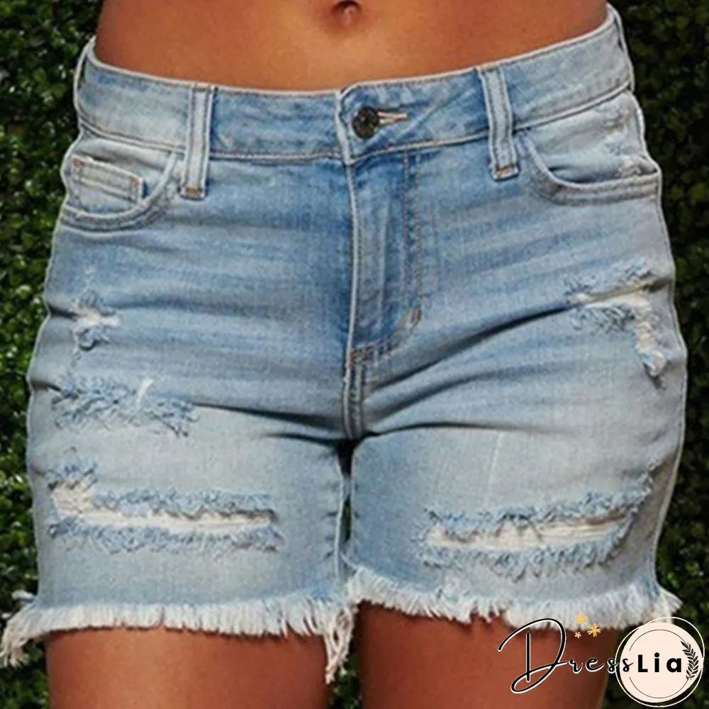 Plus Size Womens Ladies High Waist Short Jeans Shorts Denim Pants