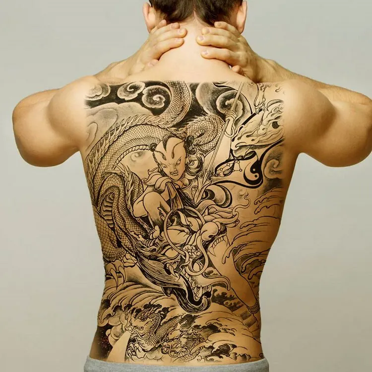 temporary men tattoos water transfer tattoo full back large tatoo fake dragon wings tattoo and body art sticker sexy decals big