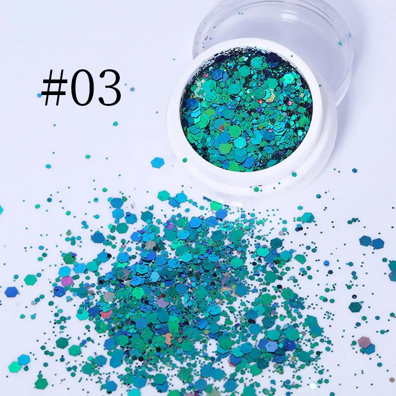 Iridescent 3D Ultrathin Sequins Nail Glitter Flakes Slices Purple White Sparkly DIY Tips Dazzling Paillette Nail Art Decorations