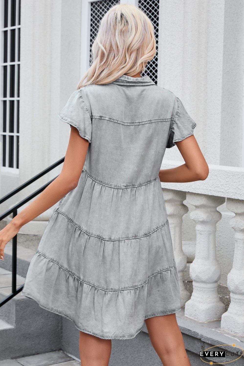 Drop Shoulder Denim Dress