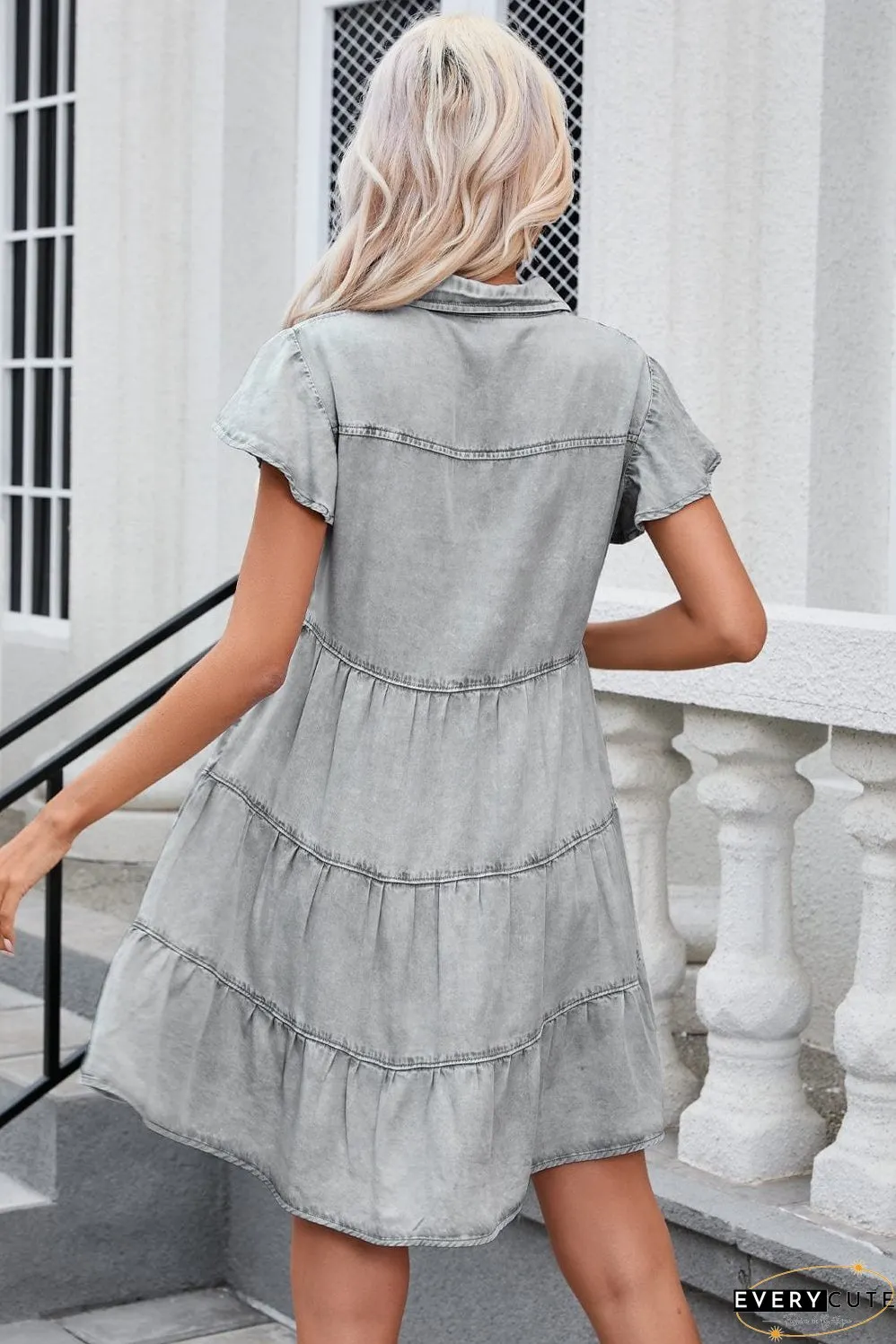 Drop Shoulder Denim Dress