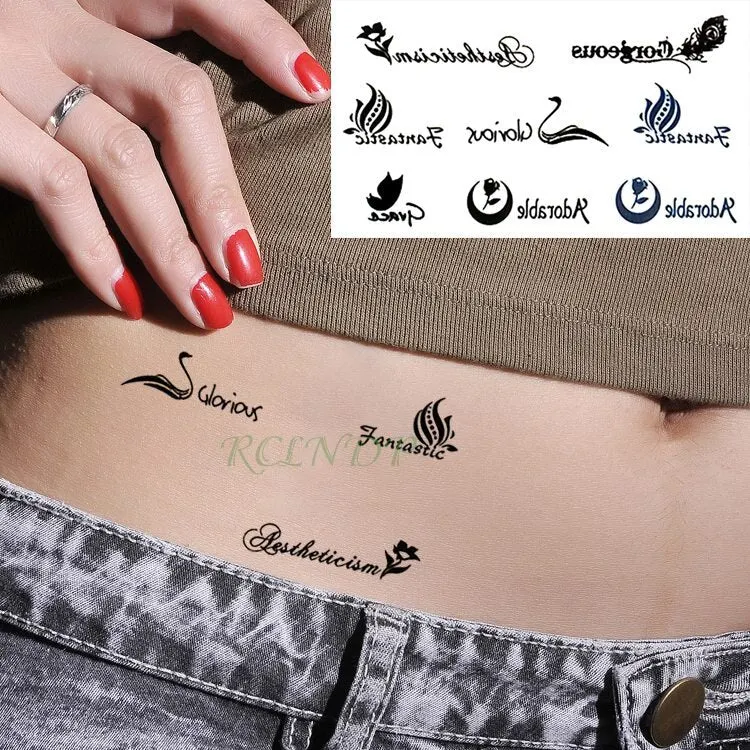 Waterproof Temporary Tattoo Sticker heartbeat wave French it is the life English letter women's tatto flash tatoo fake tattoos