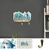 (US Local)Marine Animal DIY Diamond Painting Hanging Hook No Hole Punching Wall Decoration
