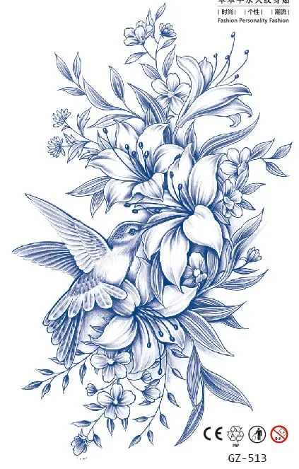 Temporary Waterproof Tattoo Stickers Butterfly Deer Rabbit Flower Juice Ink Lasting Boy Girl Chest Neck Hand Fake Bracelet Tatoo