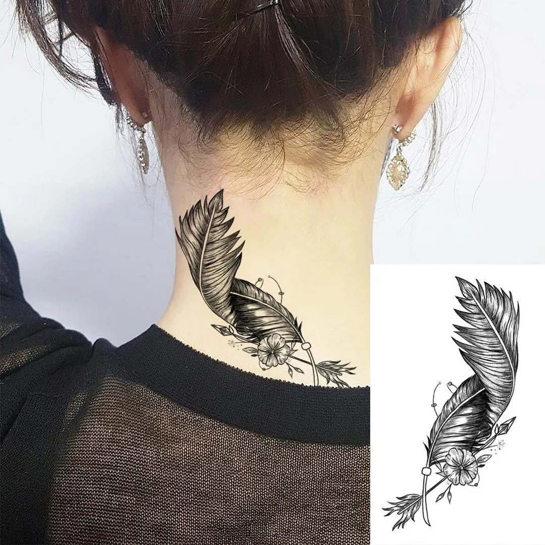 Realistic Butterfly Wrist Temporary Tattoos For Women Girl Moon Sun Whale Rose Flower Fake Tattoo Sticker Fashion Washable Tatoo