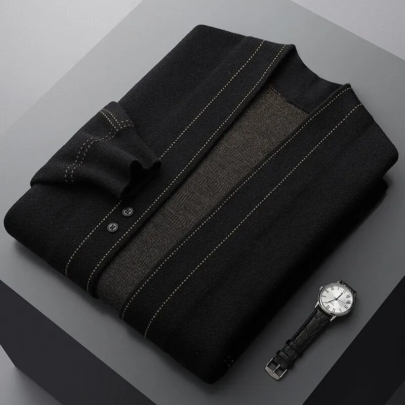 Jacquard Pure Wool Cardigan