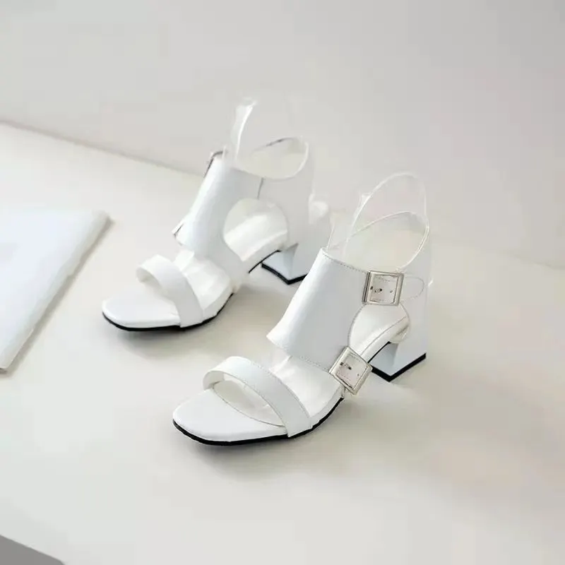 2022 Women Sandal Luxury Shoes Summer Open Toe Roman Med Trick Heels Slipper Designer Platform Dress Chaussure