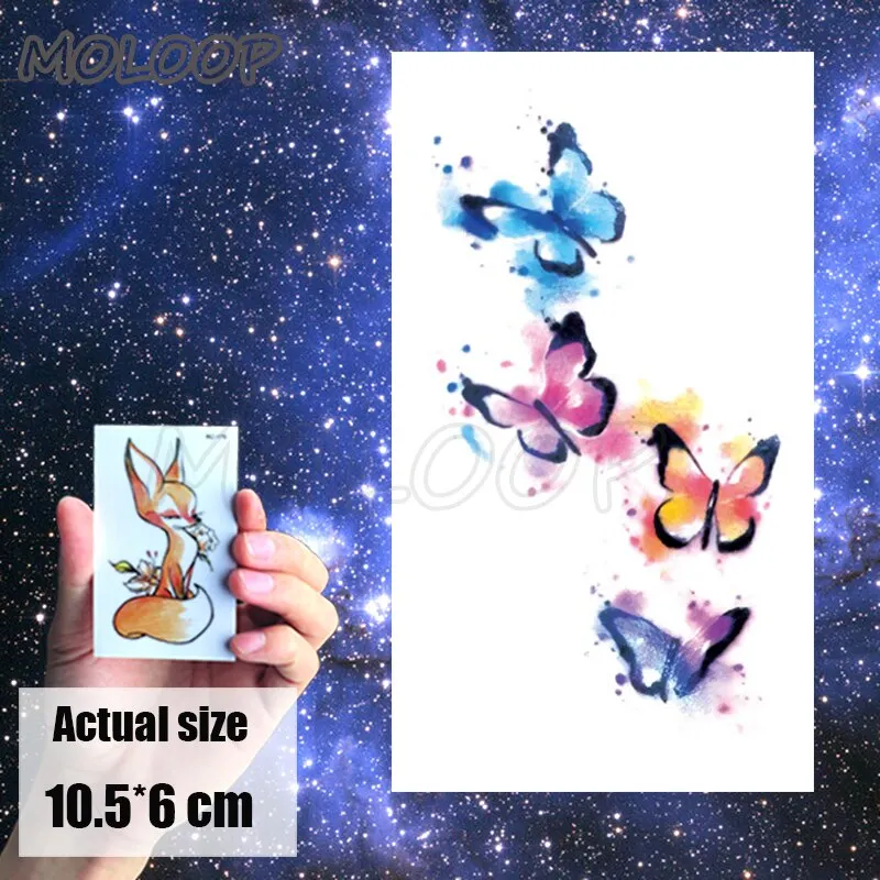 Temporary Tattoo Sticker cat pattern Element Small animal flower waterproof Fake Body Art tatoo for kid girl boy man woman