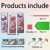 (US Local)3Pcs Flower DIY Irregular Shaped Diamonds Diamond Art Bookmark Craft Kit
